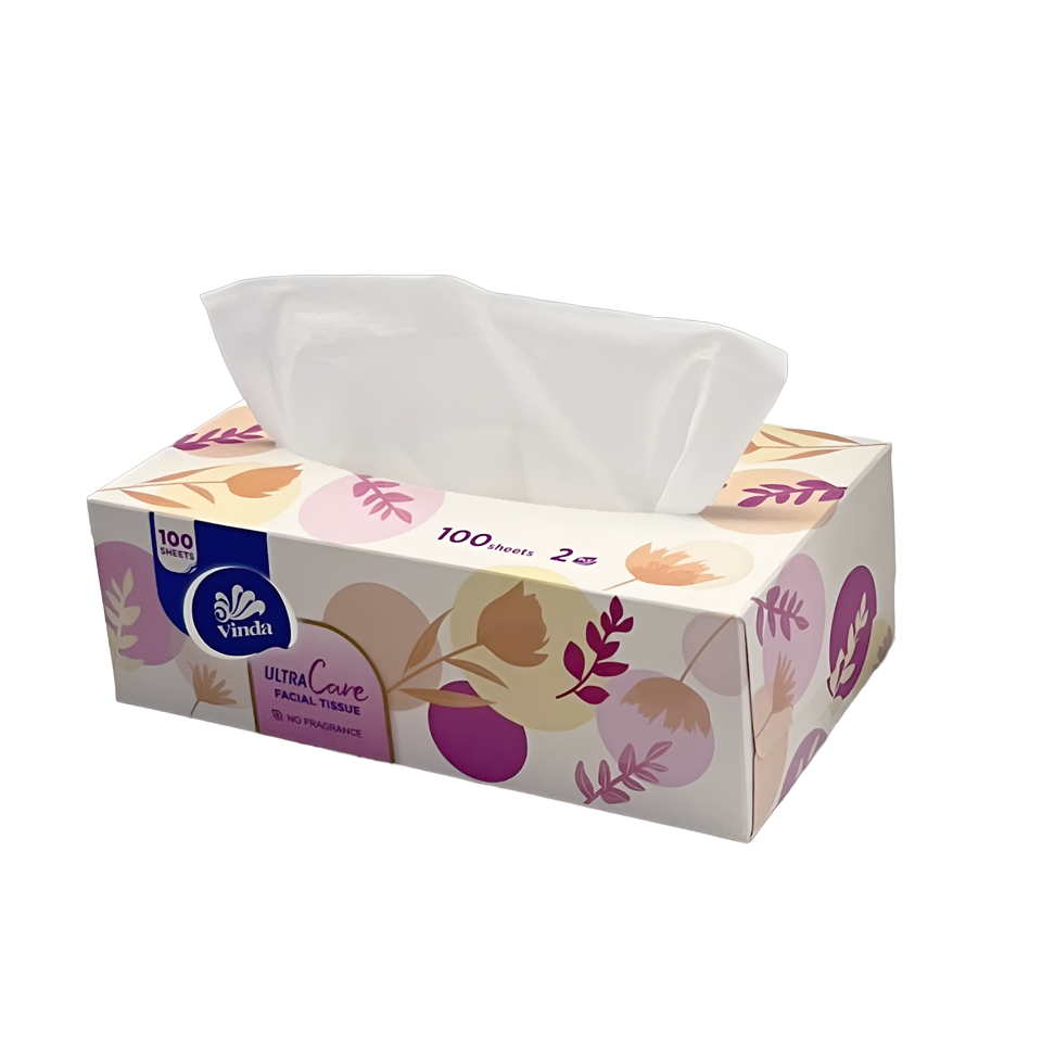 Tissue-VC2368 Vinda 100sheets 2ply Box Facial Tissue 60boxes/Carton