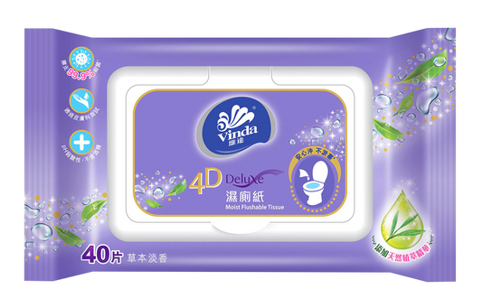 Tissue-VW3425A Vinda Flushable Wet Toilet Paper 40 Sheets/bag 3bags/bundle 8bundles/carton